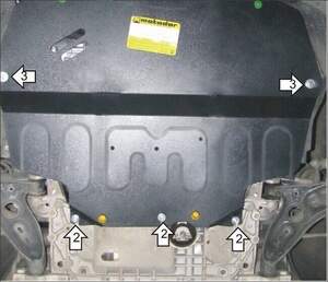 Усиленная защита картера двигателя, КПП (2 мм, сталь) для CHERY Tiggo 8 (2019-н.в.)