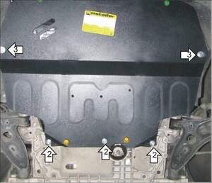Усиленная защита картера двигателя, КПП (2 мм, сталь) для Volkswagen Caddy (2004-2010, 2010-н.в.) Усиленная защита картера двигателя, КПП (2 мм, сталь) для Volkswagen Caddy (2004-2010, 2010-н.в.)
