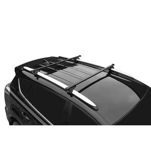 Багажник на рейлинги «LUX» КЛАССИК с дугами 1,2м прямоуг.в пластике RENAULT DUSTER II (2021-н.в.)