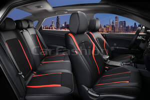 Комплект каркасных чехлов 5D «CORRIDA PLUS» черный/черный/красный 27019