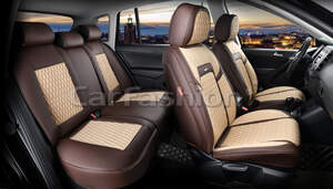 Комплект каркасных чехлов 5D «TITAN PLUS» бежевый/кофе/бежевый/кофе 27235