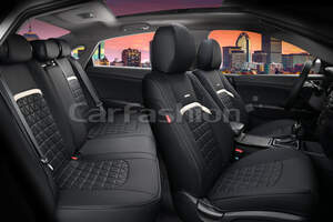 Комплект каркасных чехлов 5D из экокожи «BOOMERANG PLUS» белый/черный 27047