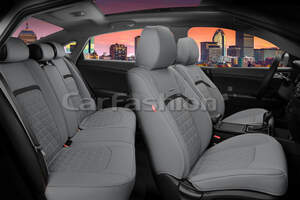 Комплект каркасных чехлов 5D из экокожи «BOOMERANG PLUS» серый/черный 27044