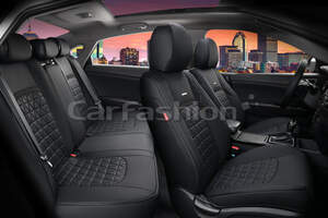 Комплект каркасных чехлов 5D из экокожи «BOOMERANG PLUS» черный/черный 27042