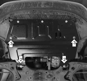 Защита картера двигателя для VW Polo V (2009-2020)/ IV (2020-н.в.) лифтбэк