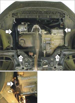 Защита картера двигателя для Skoda Fabia II (2007-2014)