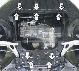 Защита картера двигателя и КПП для FORD Focus II/III (2004-2019)седан/хетчбек