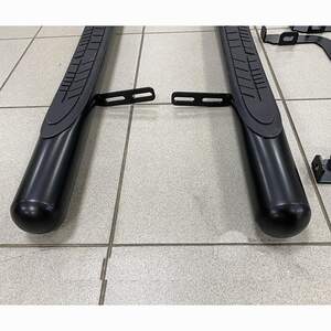 Пороги трубы с накладками d70 мм для TOYOTA HILUX VII (2006-2015) черные