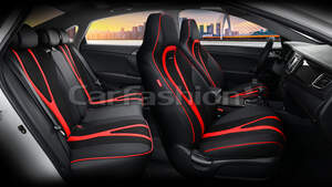 Комплект каркасных чехлов 5D «INTEGRAL PLUS» черный/черный/красный 27244