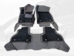 Коврики 5D из экокожи для для Volkswagen Tiguan (2007-2016) черный/бежевый 70355