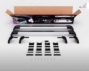 Багажные поперечины Strong Crossbar на интегриров.рейлинги FIAT Panda Hatchback, 4x4 SUV 5дв 2012-2018 с замком, серебристые