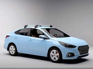 Багажные поперечины «LUX CITY» для Hyundai Solaris I седан 2010-2016 крепление за дверные проемы. Черные