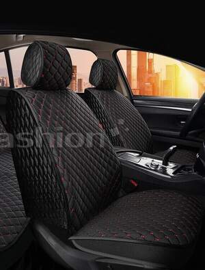 Накидки передние «SULTAN» велюровые черный/черный/красный 26195