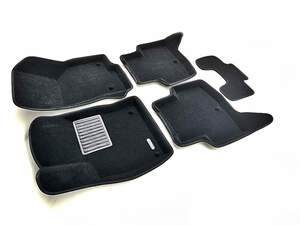 Коврики в салон текстильные Euromat 3D Business Volkswagen Golf 7 (2013-2018), черные (укороченные передние) (5 шт.)