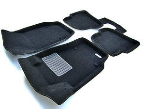 Коврики в салон текстильные Euromat 3D Business VOLKSWAGEN Polo V SD/HB (2010-2018), черные (5 шт.)