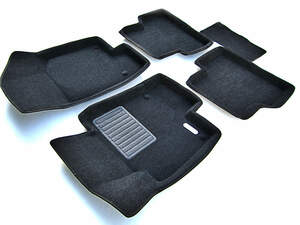 Коврики в салон текстильные Euromat 3D Business VOLKSWAGEN Tiguan (2008-2016), черные (5 шт.)