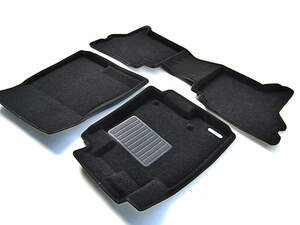 Коврики в салон текстильные Euromat 3D Business MITSUBISHI Pajero IV (2006-2018), черные (3 шт.)