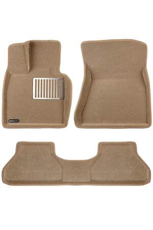 Коврики в салон текстильные Euromat 3D lux BMW X5 (E-70) (2008-2014), бежевые (3 шт.)