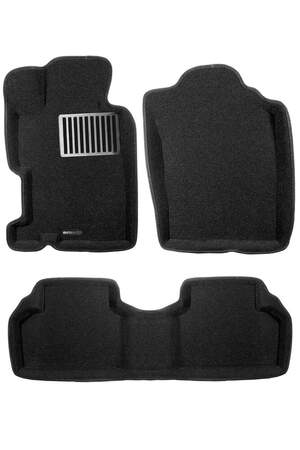 Коврики в салон текстильные Euromat 3D lux HONDA Civic седан (2006-2012), черные (3 шт.)