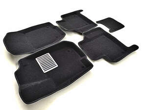 Коврики в салон текстильные Euromat 3D lux MERCEDES ML-class W164 (2006-2012), черные (5 шт.)