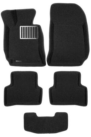 Коврики в салон текстильные Euromat 3D lux MERCEDES С-class W204 (2008-2014), черные (5 шт.)