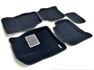 Коврики в салон текстильные Euromat 3D lux VOLKSWAGEN Touareg (2006-2009), черные (5 шт.)