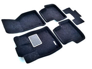 Коврики в салон текстильные Euromat 3D lux Volkswagen Golf 7 (2013-2018), черные (укороченные передние) (5 шт.)