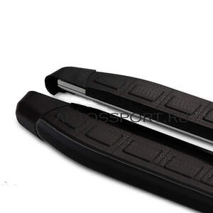 Пороги-подножки DOLUNAY BLACK для HONDA PILOT 2016-н.в. (алюминий+пластик) от ERKUL