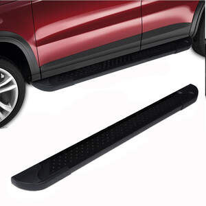 Пороги-подножки ALMOND BLACK для SSANG YONG ACTYON SPORT 2007-2011 (алюминий+пластик) от ERKUL