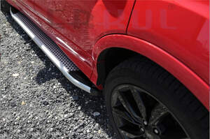 Пороги-подножки MEVSIM V2 GREY для TOYOTA HILUX 2015-2018 (алюминий+пластик) от ERKUL