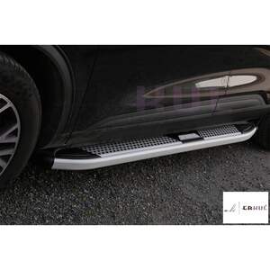 Пороги-подножки MEVSIM для HYUNDAI SANTAFE II 2006-2012 (алюминий+пластик) от ERKUL