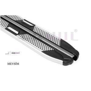 Пороги-подножки MEVSIM для NISSAN Qashqai II+ 2010-2014 (алюминий+пластик) от ERKUL