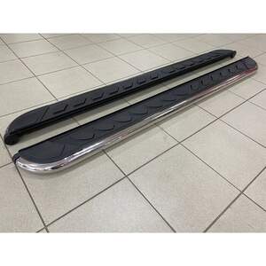 Пороги-подножки MAYDOS V1 (Мэйдос В1) для VW T5,T6 SHORT 2003-н.в. (алюминий+пластик) от ERKUL