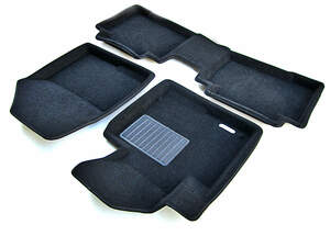 Коврики в салон текстильные Euromat 3D Business HYUNDAI Santa Fe (2013-2017), черные (3 шт.)