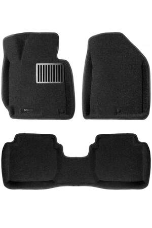 Коврики в салон текстильные Euromat 3D lux KIA Cerato (2013-2017), черные (3 шт.)
