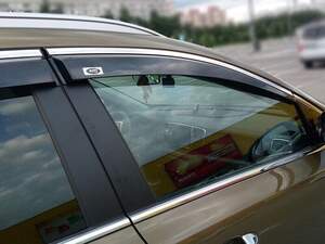 Дефлекторы окон накл. FORD FIESTA (2014-) седан «ALVI-STYLE» нерж.молдинг