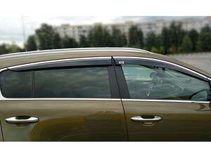 Дефлекторы окон накл. HONDA CR-V IV (2012-2017) «ALVI-STYLE» нерж.молд. (темно-дымчатые)