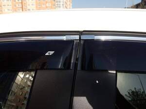 Дефлекторы окон накладные AUDI Q7 (2005-2015) «КОБРА Тюнинг» хром.молдинг