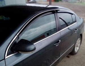 Дефлекторы окон накладные INFINITI G-SERIES (2006-2013; Кузов V36) седан «COBRA» хром.молдинг