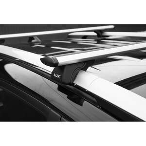 Багажник на рейлинги «LUX» КЛАССИК с дугами 1,3м аэро-трэвэл (82мм) Renault Koleos внедорожник 2008-...