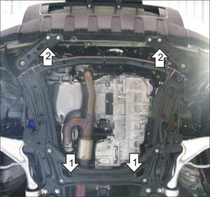 Усиленная защита картера двигателя, КПП (3 мм, сталь) для Honda Pilot 2008-2015, Acura MDX 2006-2009