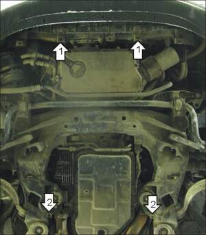Усиленная защита картера двигателя, КПП (2 мм, сталь) для Audi A4 седан/универсал 2004-2007