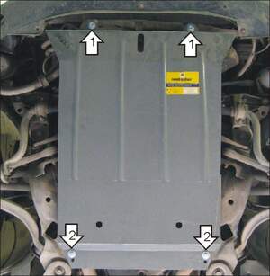 Усиленная защита картера двигателя, КПП (2 мм, сталь) для Audi A4 седан/универсал 2004-2007
