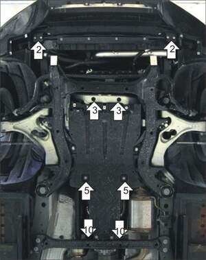 Защита MOTODOR двигателя, КПП, радиатора Audi Q7  2006-2009 Внедорожник