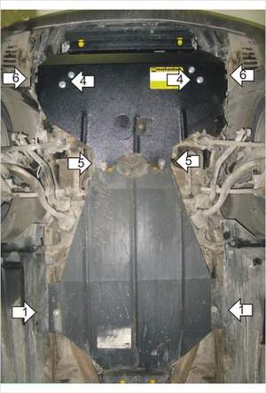 Усиленная защита картера двигателя, КПП (2 мм, сталь) для BMW 5-Series e39 седан 1995-2003