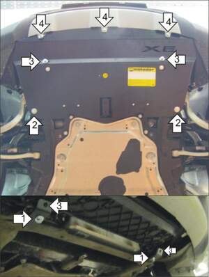 Защита MOTODOR радиатора BMW X6 (e71, E72) 2010-2014 Внедорожник