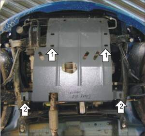 Усиленная защита картера двигателя, КПП (2 мм, сталь) для Chery QQ6 седан 2006-2014