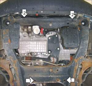 Усиленная защита картера двигателя, КПП (2 мм, сталь) для Chrysler Pacifica 2003-2008