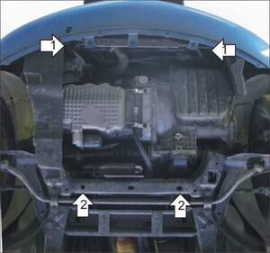 Усиленная защита картера двигателя, КПП (2 мм, сталь) для Chrysler PT Cruiser кабриолет 2005-2008