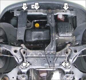 Усиленная защита картера двигателя, КПП (2 мм, сталь) для Dodge Grand Caravan 2007-2010, 2010-2020, Chrysler Town&Country 2007-2010, 2010-2016